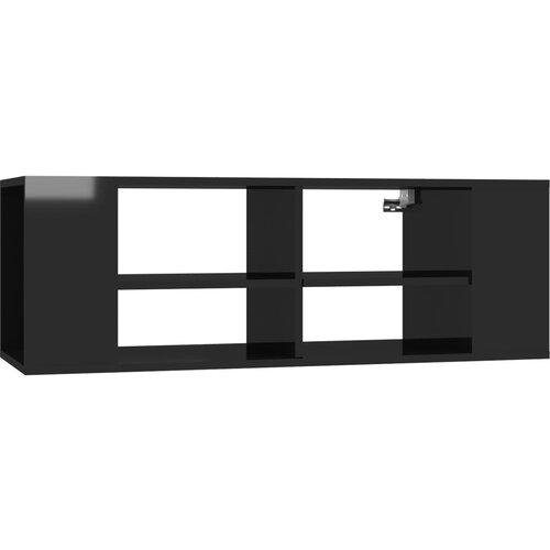 Maison Chic Stenska TV omarica - TV stojalo - Televizijska omarica visok sijaj črna 102x35x35 cm iverna plošča, (21699280) Cene