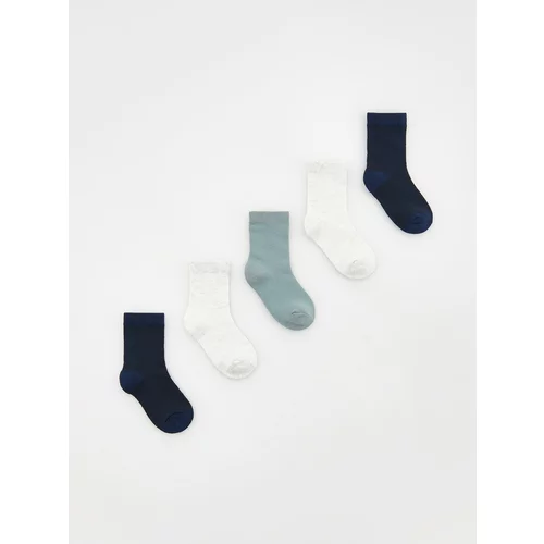 Reserved - Komplet od 5 pari čarapa s visokim udjelom pamuka - tamnotirkizno