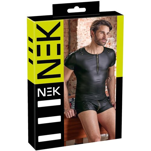 NEK - moška majica s kratkimi rokavi z mat učinkom (črna) - M Cene