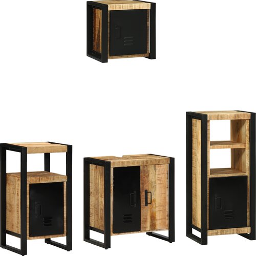 VidaXL Set namje&amp;scaron;taja za kupaonicu 4 pcs Smeđa Čvrsto drvo manga Slike