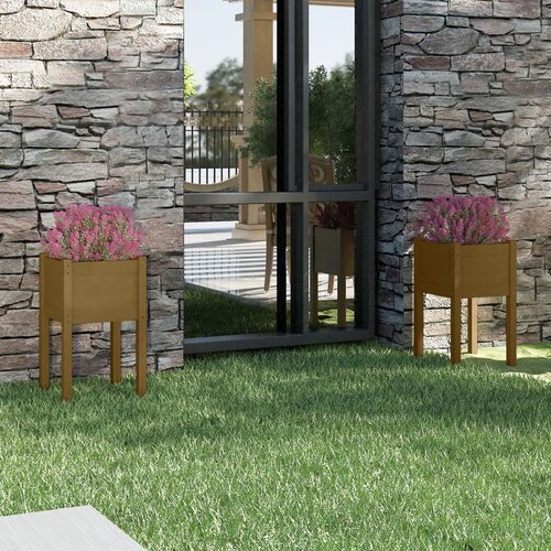 vidaXL Vrtne sadilice 2 kom boja meda 40x40x70 cm od masivne borovine Cijene