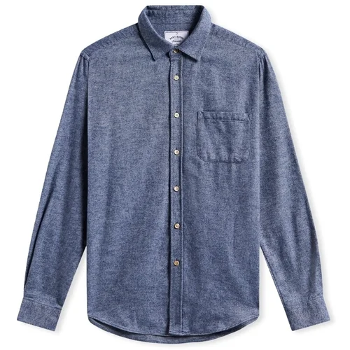 Portuguese Flannel Teca Shirt - Indigo Plava