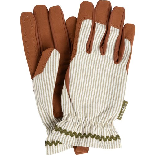 Burgon & Ball Vrtne rokavice "Collector" - črte - Olive Cene