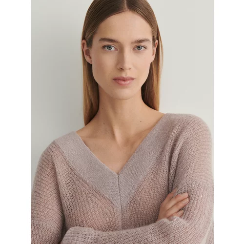 Reserved - Predimenzionirani džemper s mješavinom vune - boja lavande