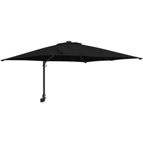  Vrtni suncobran Crna 248,5 x 247,5 x 160 cm Poliester i čelik Slike