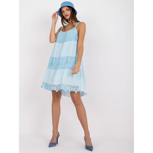 Fashion Hunters Casual light blue dress made of Eunice OCH BELLA viscose Slike