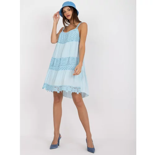 Fashion Hunters Casual light blue dress made of Eunice OCH BELLA viscose
