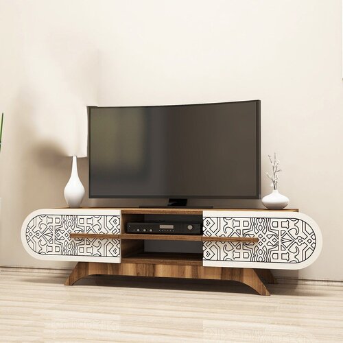 Hanah home defne - walnutcream walnutcream tv unit Slike
