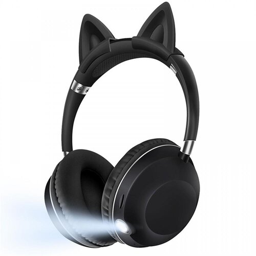  AKZ-K62 Dečije slu&amp;scaron;alice preko u&amp;scaron;iju Cat Ear, Bluetooth povezivanje, Crne Slike