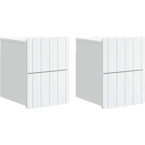  Noćni ormarić za montažu na zid 2 pcs Bijela 33 x 34 5 x 43 cm Cene