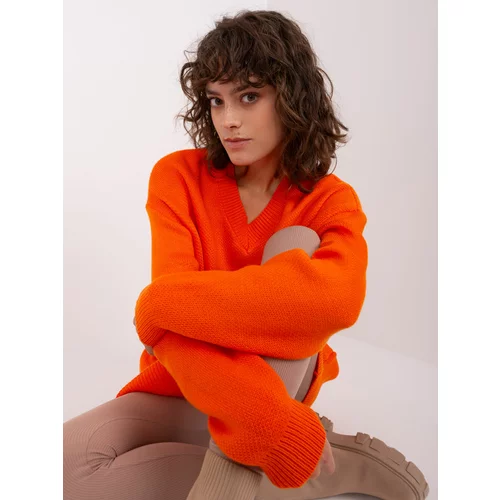 Fashion Hunters Orange loose knitted dress