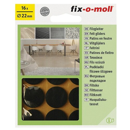Fix-o-moll podložna pločica od filca (promjer: 22 mm, lijepljenje, 16 kom., smeđe boje) Cijene