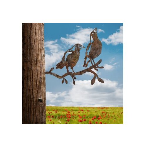 WALLXPERT decorative object figura bird on the branch 09 brown Cene
