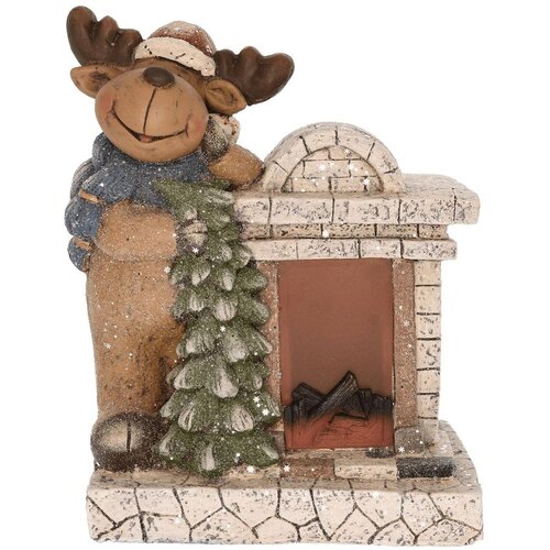 Home Dekorativna LED rasvjeta, Kamin sa jelenom - DD62650, Bijela Slike
