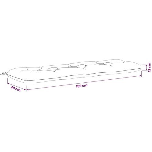  Jastučić za klupu VIANEN 100% poliester Crna 150 x 40 x 12 cm - Crna 150 x 40 x 12 cm Slike