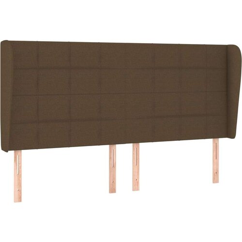  Uzglavlje s u&amp;scaron;ima tamnosmeđe 203x23x118/128 cm od tkanine Slike