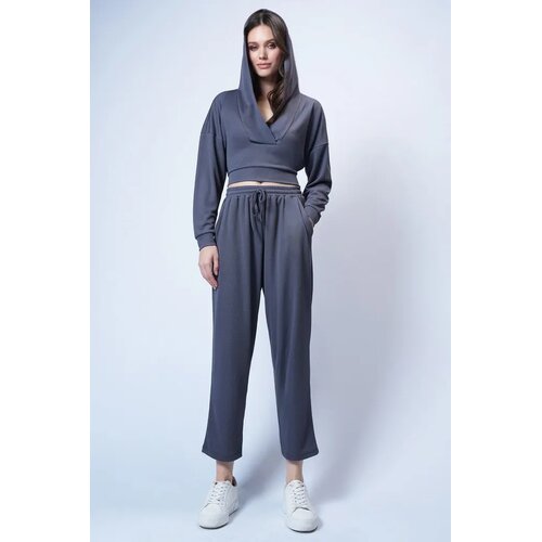 Trend Alacati Stili Ženski komplet duks i pantalone Alc-X13268, Tamnosivi Cene