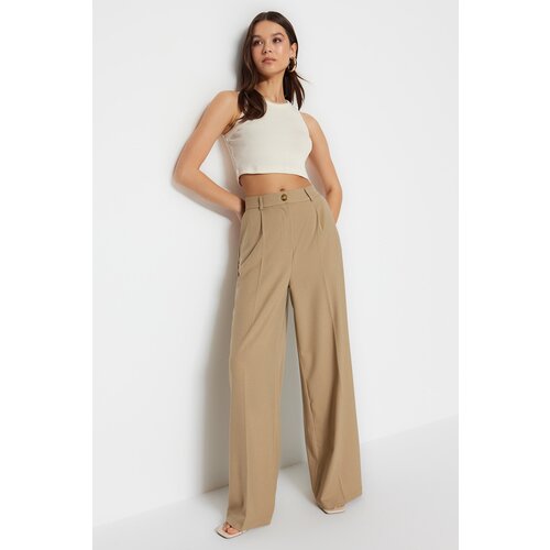 Trendyol Pants - Khaki - Wide leg Slike