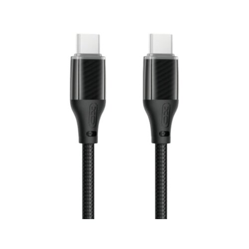 XO Kabl USB-C na USB-C NB-Q291B, 60W, 1m, Crni (ojačani pleteni) Cene