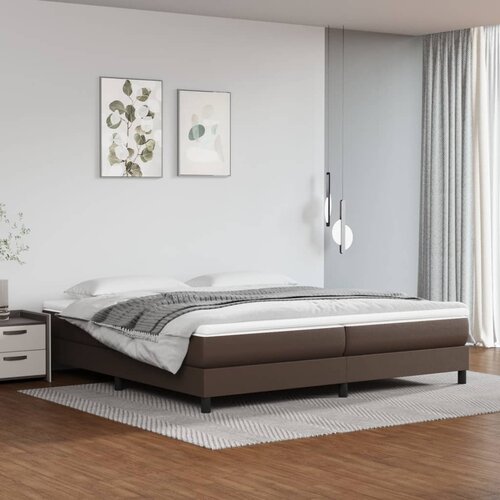 VidaXL Box spring posteljni okvir rjav 200x200 cm umetno usnje Slike