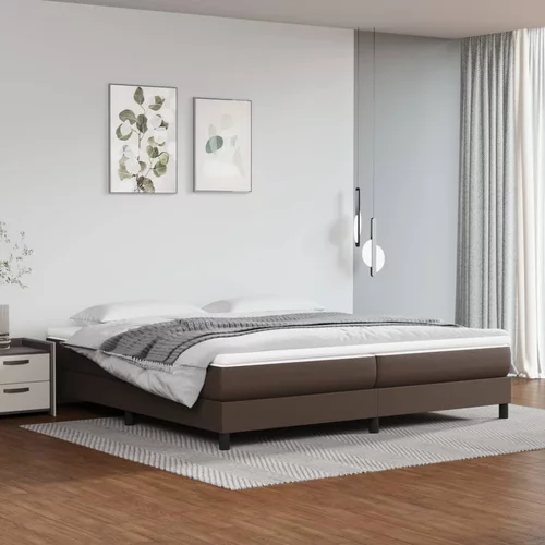 vidaXL Okvir za krevet s oprugama smeđi 200x200 cm od umjetne kože