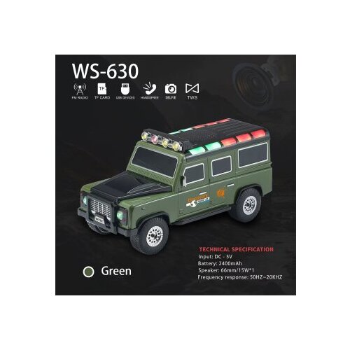  Zvucnik bluetooth WS-630 auto zeleni Cene