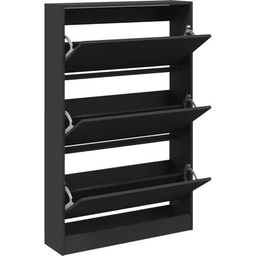 VidaXL Ormarić za cipele crni 80x21x125,5 cm od konstruiranog drva Slike