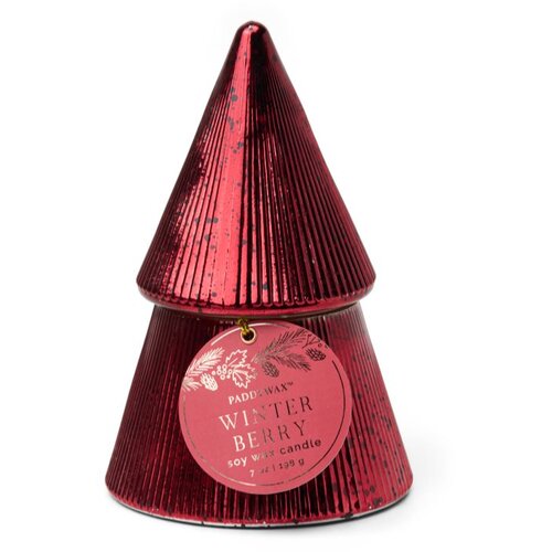 Paddywax Stacked Tree Red Ribbed Mercury di&amp;scaron;eča sveča 198 g Slike