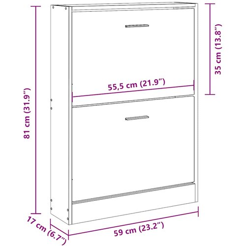  za cipele crni 59 x 17 x 81 cm od konstruiranog drva Slike