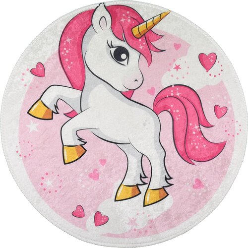 Vitaus Ružičasti periv dječji tepih ø100 cm Pink Unicorn – Cijene