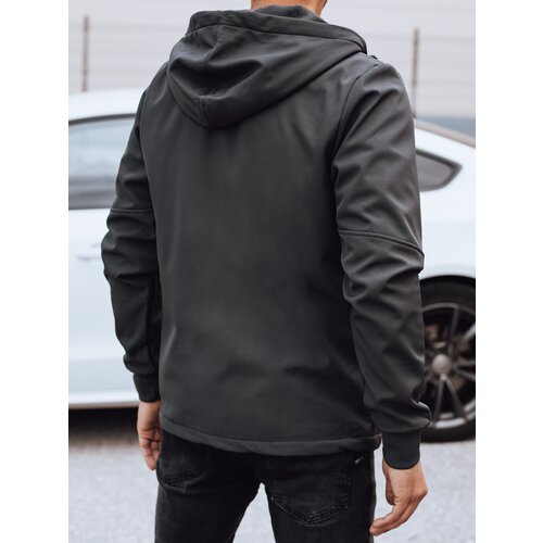DStreet Men&amp;#039;s transitional softshell jacket with hood dark gray Slike