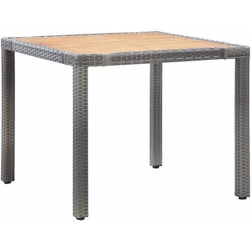  5-dijelni vrtni blagovaonski set od poliratana s jastucima sivi Siva Dužina stola 90 cm Slike