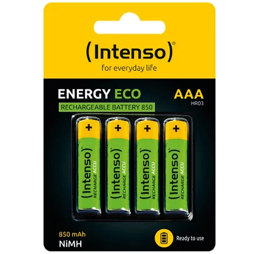 Intenso punjiva baterija AAA, 850 mAh, blister 4 kom 12512/HR03/850