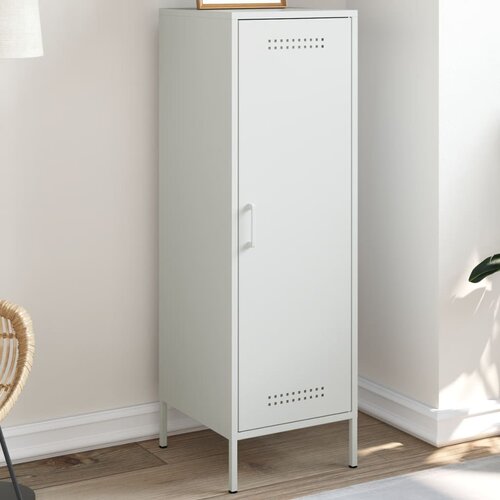  The Living Store Visoka omara bela 36x39x113 cm jeklo - Visoka Omara, (21495899) Slike