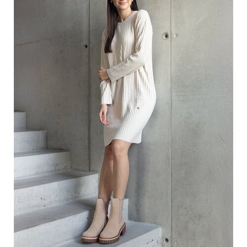  Beige shimmering midi dress Kadyra Slike