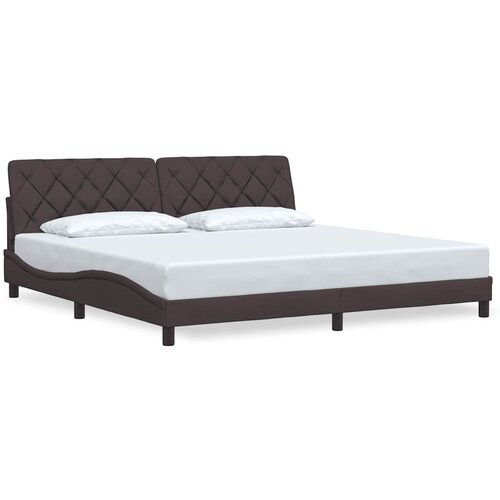 Maison Chic Posteljni Okvir - Dvoposteljna postelja brez vzmetnice temno rjav 200x200 cm blago, (22082107) Slike