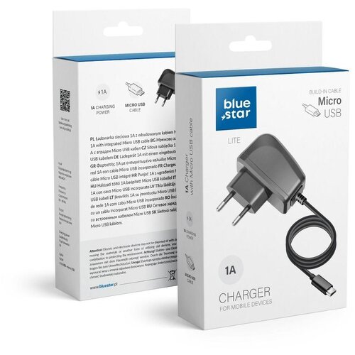 Blue Star lite kućni punjač 1A 5W sa kablom micro usb TFK-TC-1095B crni Cene