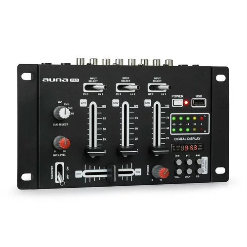 Auna Pro DJ-21 DJ-mikseta, USB, crna boja