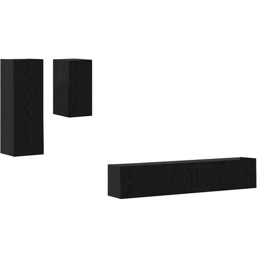 vidaXL Stenski TV kabinet 3 pcs Črna Orehovina Konstruiran les, (5000132307) Cene
