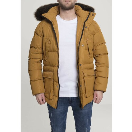 Urban Classics Faux Fur Hooded Jacket goldenoak Cene