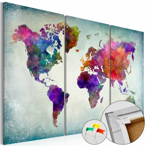  Slika na plutenoj podlozi - World in Colors [Cork Map] 120x80