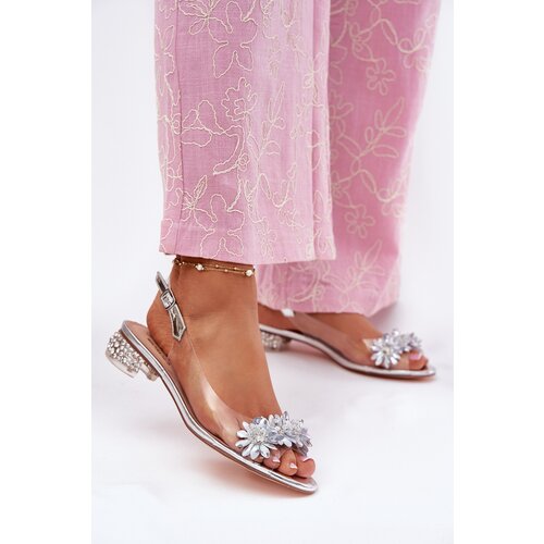 S. BARSKI Transparent Sandals On Low Heel With Decoration D&amp;amp;A Slike