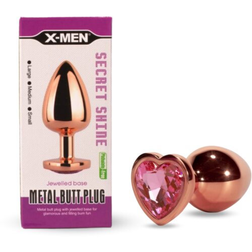 X-Men Analni Čep Secret Shine Rose Gold Heart (m) Cene
