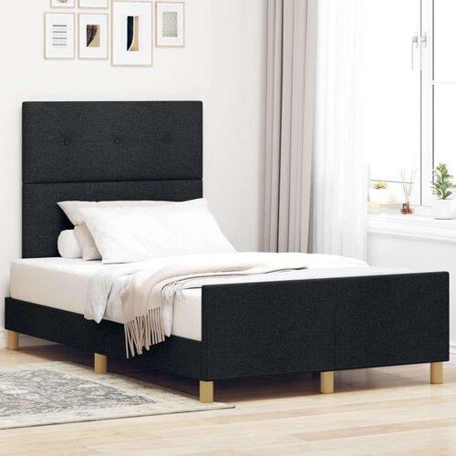  Okvir kreveta crni 120x200 cm tkanina Slike