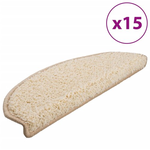 Maison Chic Preproga, Ruge za stopnice 15 kosov 65x21x4 cm krem, (22120957) Cene