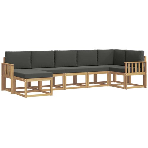vidaXL Zunanja garnitura za sedenje 7 pcs Bela in antracit Poliester, (5000281141) Cene