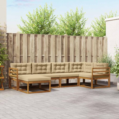  Set vanjskih sofa 6 kom. Prirodna i bež Smeđa 325 x 166,5 x 73 cm Cene