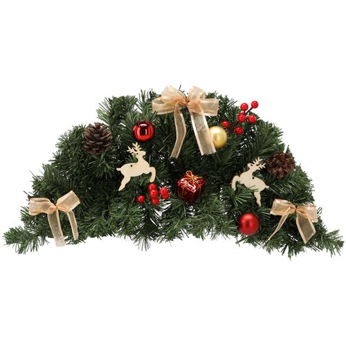  Božićna ikebana, viseći vijenac, 60 cm &ndash; crvena/zlatna Cijene