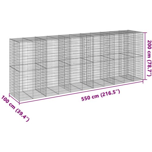  Gabionska ko&amp;scaron;ara s poklopcem 550x100x200 cm pocinčano željezo Slike