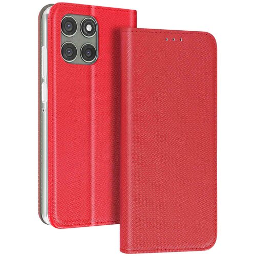 AVIZAR Etui za Motorola Edge 60 Pro, teksturiran, črtast z držalom za kartice, Rdeča, (5000189895) Cene
